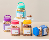Bocaux en plastique de qualité alimentaire 715 ml carrés avec couvercle à vis transparents, bouteilles PET hermétiques pour le stockage des graines, amandes, céréales et flocons d'avoine