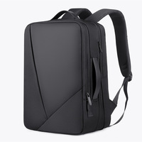 Sac à dos pour ordinateur portable extensible grande capacité en tissu Oxford imperméable avec fermeture éclair, sangle de bagage USB et éléments réfléchissants pour les voyages d'affaires