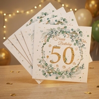 Lot de 40 serviettes carrées en plastique pour 50e anniversaire avec confettis, décoration de table pour hommes et femmes