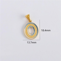 Pendentif Personnalisé Fait Main DIY en Émail Dégradé avec Lettre Anglaise, Breloque Fine en Acier Inoxydable, Accessoires de Bijoux Tendance