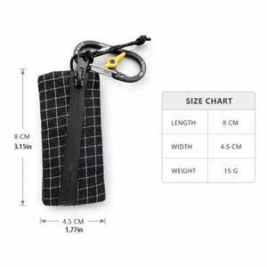 미니 나일론 키 케이스(카라비너 클립 포함), 열쇠와 동전을 위한 지퍼 파우치 - Product Image 4