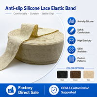 Bande élastique en silicone antidérapante à motif personnalisé pour accessoires de vêtements de mode