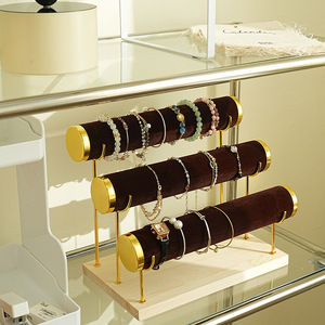 Soporte de almacenamiento de reloj de terciopelo de 3 niveles de gama alta, nuevo contenedor de joyería con Collar, accesorios para pies, pulsera, accesorios de exhibición - Product Image 6