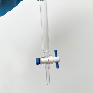 Kolom Kromatografi Kaca Borosilikat Transparan Dinding Tebal CS Labglass dengan Stopcock PTFE untuk Penelitian Laboratorium, Panjang 203-610mm - Product Image 4