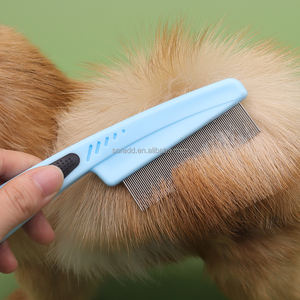 OEM ODM アップグレード版 ラバーハンドル 犬猫用 グルーミング用品 長短一体型 ノミ取り ヘアコーム - Product Image 1
