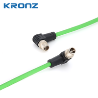 Conectores KRONZ M12 con cable de conexión IE Cate6A preensamblado Conector de cable Ethernet/IP de código X M12 de 8 pines