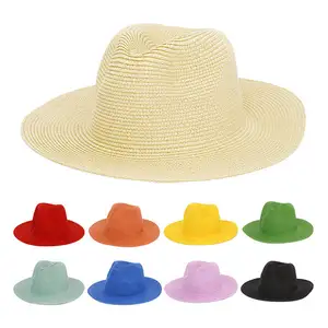 New Sale Cheap Custom Panama Fedora Straw Hats for Men Embroidery High Quality with Reasonable Price Adults