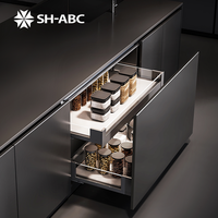 Tiroir inférieur LED moderne et élégant à double paroi en acier laminé à froid, silencieux et réglable, pour cuisine, salon, chambre et salle de bain