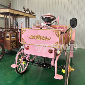 Best Price Electric <b>Pink</b> Sightseeing Horse Carriage Manufacturer Wedding Vehicle Wagon Sightseeing Electric Horseless Carriage - Product Image 2