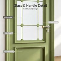 Portes en panneaux de verre composites imperméables peintes à la fourneuse vertes pour Villa, Appartement, Hôtel, Chambre, Bureau – Porte à grille moderne
