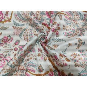 Tela Habutai de Seda de Morera Triloki de 44 Pulgadas de Ancho con Estampado Floral Transparente para Vestidos de Novia, Costura y Manualidades por Metro - Product Image 3