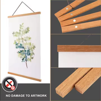 Yukmin marco magnético para colgar carteles, madera de teca para carteles, impresiones, fotos, imágenes, mapas, pergaminos y obras de arte en lienzo