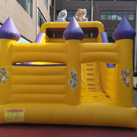 Château Gonflable Classique Jaune en PVC avec Toboggan pour Location Événementielle - Offre Spéciale