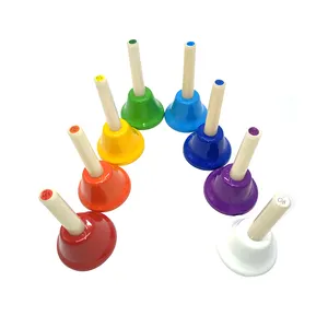 Nuovi bambini strumenti musicali shaker giocattolo a percussione musicale campane a mano set 8 toni campane diatoniche musica da scrivania giocattolo