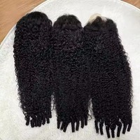 Extensions de cheveux humains au crochet, non traités, sans nœuds, pré-séparées, boucles Pixie, invisibles, pour femmes noires