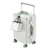 2025 nouvelle roue transparente bagages large tige de traction coque dure cadre en aluminium boîte d'embarquement ABS matériel bagages à main valises voyage