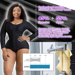 Body gainant colombien à manches longues pour femme, compression des bras et contrôle du ventre, post-opératoire stade 2 - Product Image 6