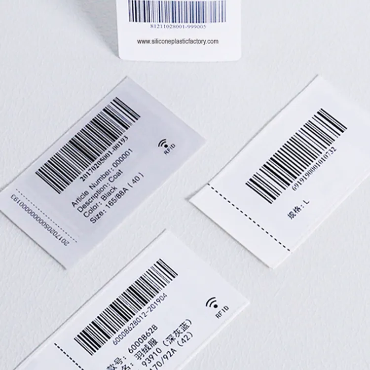 Etiquetas personalizadas laváveis uhf rfid, etiquetas de roupa de tecido rfid para gestão de roupas