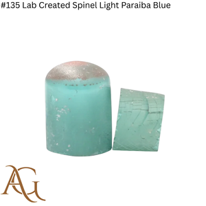 Espinela Cultivada en Laboratorio # 135 Espinela sintética azul Paraíba claro, en bruto, tipo boules, certificada por Flame Fusion, creada y simulada - Product Image 2