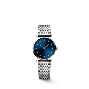 Ladies Slim Round Quartz Watch Stainless Steel Multi Link Bracelet Sunburst Dial Diamond Markers Scratch Resistant Longinesing - Product Image 5