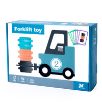 Nouveau jouet de chariot élévateur d'apprentissage préscolaire éducatif précoce Parent-enfant jeu de bataille de voiture enfants Montessori jouets en bois pour les enfants