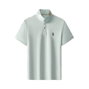 Camisetas de Golf de Manga Corta para Hombre, de Alta Calidad, Transpirables, de Algodón Tejido, con Bordado Floral Vintage, Estilo Polo con Botones - Product Image 4