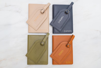 Set Penanda Paspor & Label Bagasi Kulit PU Kulit Sintetis Berukir Monogram Kustom Grosir