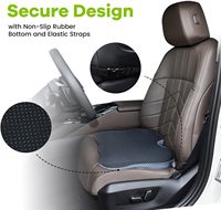 Coussin de siège de voiture en mousse à mémoire de forme douce et dense, rafraîchissant, pour conducteur, design en forme de U, amovible, lavable, 100% polyester, support pour les jambes