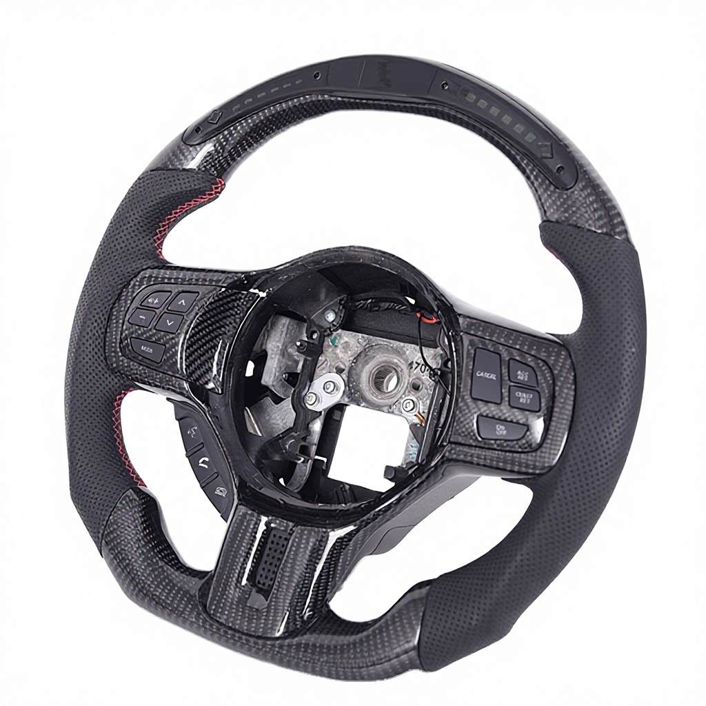 Carbon fiber+perforated leather+LED