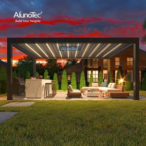 AlunoTec – auvent de Pergola ventilé, meuble de jardin motorisé, cadre en aluminium, arbre de gazébo pour cuisine extérieure - Product Image 1
