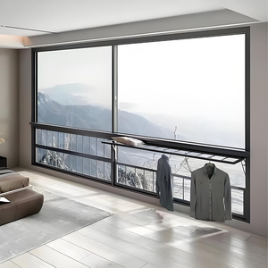 Ventana Corredera Moderna <span class=keywords><strong>de</strong></span> <span class=keywords><strong>Aluminio</strong></span> con Marco Estrecho y Recubrimiento en Polvo, Doble Acristalamiento y Mosquitera <span class=keywords><strong>de</strong></span> Acero Inoxidable para Cocina <span class=keywords><strong>de</strong></span> Lujo - Product Image 3
