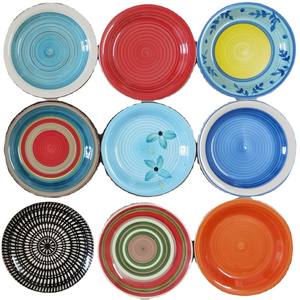 Murah warna-warni <span class=keywords><strong>7.5</strong></span> inci periuk dilukis tangan piring Salad keramik piring makanan penutup - Product Image 6