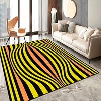 Großer Abstrakter Fließender Designer-Teppich Blau Grün Orange Kurven Statement-Teppich für Wohnzimmer Maßgefertigter 3D-Druck Alfombra Günstig