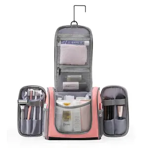 最新多功能便携式旅行包Pu防水化妆组织者悬挂化妆包