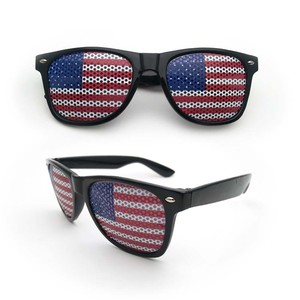 Gafas de sol de plástico con diseño patriótico para fiesta, lentes de sol de colores con bandera promocional personalizada - Product Image 3