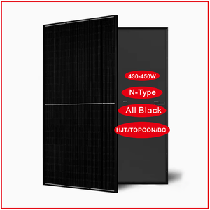 Wholesale cheaper price <strong>450W</strong> Bifacial Double glass HJT Half-Cut cell monocrystalline N type Tier 1 all black PERC <strong>solar</strong> <strong>panel</strong> - Product Image 5