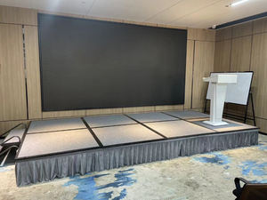 Plataforma Portátil Plegable de Fácil Transporte, Alfombra Roja y Gris, para Hoteles, Salones de Banquetes, Conferencias y Celebraciones, Escenario de 4x8 Pies para Eventos - Product Image 2