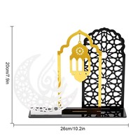 Décoration de table en acrylique pour le Ramadan, centre de table islamique en forme de mosquée, décoration moderne pour la maison musulmane pour le Ramadan, décorations de table pour l'Aïd Moubarak