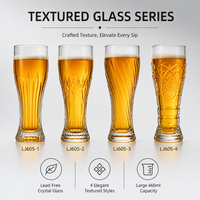 Verre à bière transparent gravé, épaissi, de qualité supérieure, grande capacité, pour usage domestique, design blé, haute valeur esthétique