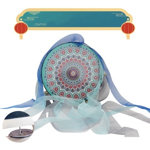 Tambourin à main en forme de cloche Dunhuang à rangée unique avec ruban en soie pour la danse Hanfu et les spectacles - Product Image 6