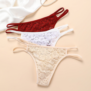 Style européen et américain: String érotique en dentelle de grande taille avec double ceinture fine, <span class=keywords><strong>culotte</strong></span> taille basse à séchage rapide en T - Product Image 2