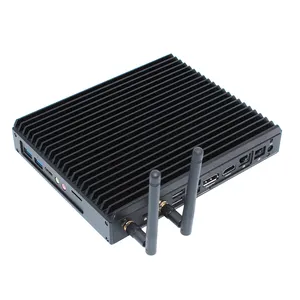 Embedded Mini Pc Fan-Minder Industriële Pc X86 Computer 8G DDR4 Ssd 128G 256G Dual Lan 1000M Mini Pc I5-8265U Voor Industriële