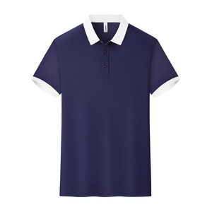 เสื้อโปโลสั่งทำพิเศษ แขนสั้น สีพื้น แต่งขอบตัดกัน โพลีเอสเตอร์ ชุดยูนิฟอร์มทำงาน ใส่ได้ทุกวัน - Product Image 1