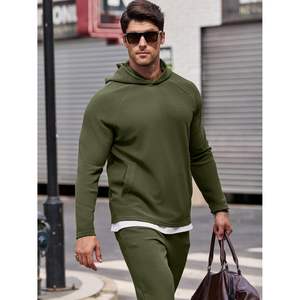 Ensemble de survêtement texturé confortable 2 pièces pour homme, collection 2025 – Sweat à capuche et pantalon de jogging pour tenues d'aéroport B0FH1Y718K - Product Image 4