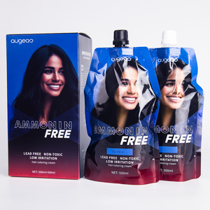 Crème colorante permanente pour cheveux noirs, sans ammoniaque, à base de plantes, professionnelle, instantanée, de la marque AUGEAS. - Product Image 1