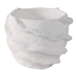 Maceta Redonda con Borde Ondulado, Maceta de Cemento para Plantas de Interior y Exterior, Decoración Chic - Product Image 1