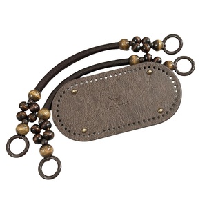 Sac à main vintage europé<span class=keywords><strong>en</strong></span> et américain <span class=keywords><strong>en</strong></span> <span class=keywords><strong>cuir</strong></span> PU imperméable avec accessoires perlés, poignée <span class=keywords><strong>en</strong></span> perles de bois, sac à main tissé DIY - Product Image 2