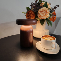 Lampe de table moderne en bois avec LED RGB à intensité variable, sans fil, rechargeable, portable, température de couleur 2700K-6000K, 50000