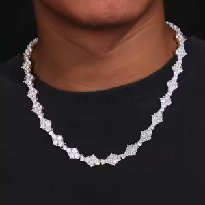 Premium Cuban Link Chain Fully Iced with Diamond and Moissanite Stones Hip Hop <b>Necklace</b> for Men Bling <b>Statement</b> Jewelry - Product Image 3