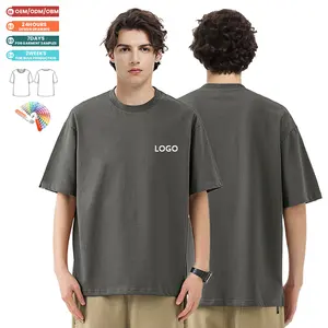 단색 라운드 넥 트라이 혼방 티셔츠 여름 패션 셔츠 남성용 루즈한 티셔츠